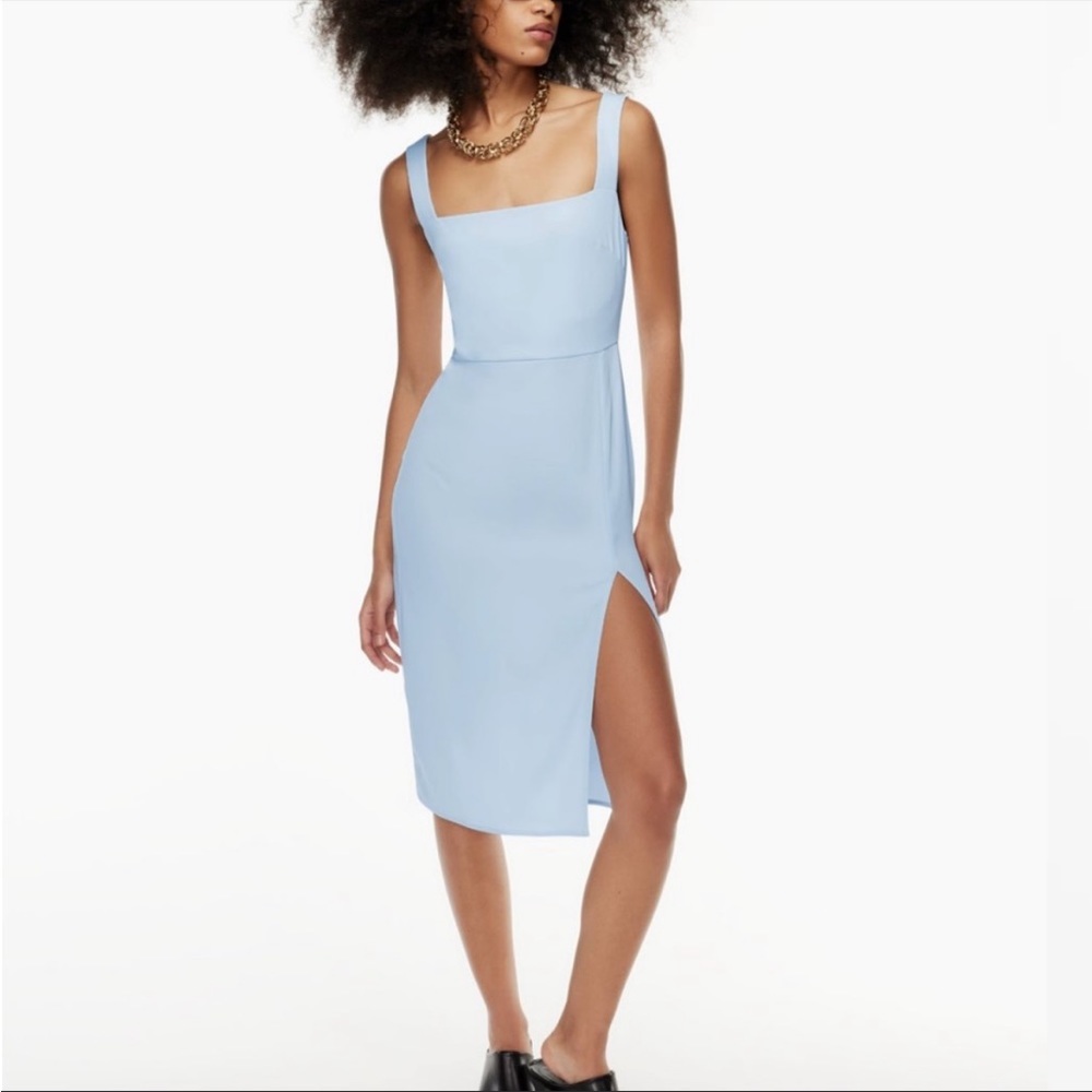 Aritzia Babaton 90’s Slit Dress in Baby Blue, Size 10